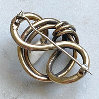 9K Antique Lover’s Knot Brooch with Hand-carved Snake’s Head